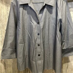 Perfect Business NO IRON Gray Women's High Low Shirt